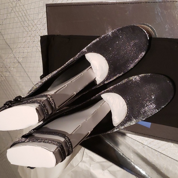 Sigerson Morrison NEW Designer Pump PLUM2 Heels Ankle Strap Lurex Shoe Womens 10 - Picture 16 of 17